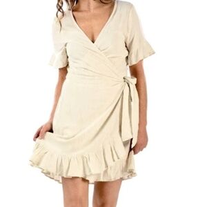 English Factory Wrap Mini Dress Ruffle Flowy S